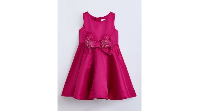 Hopscotch Girls Round Neck Cotton Fit & Flare Dress