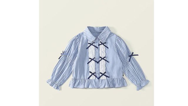 LULU & SKY Girls Striped Casual Shirt