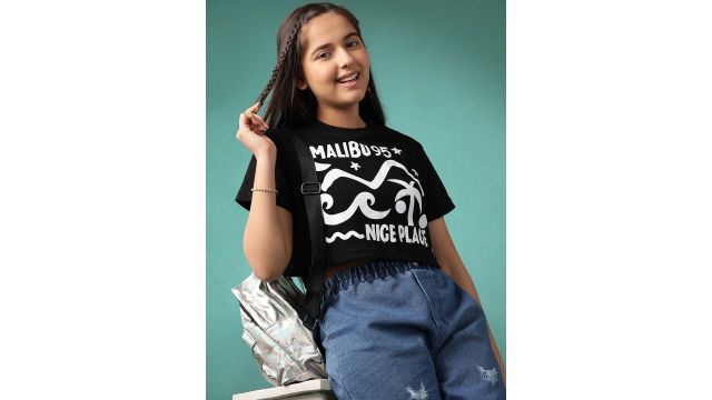 Lil Tomatoes Print Cotton Boxy Top