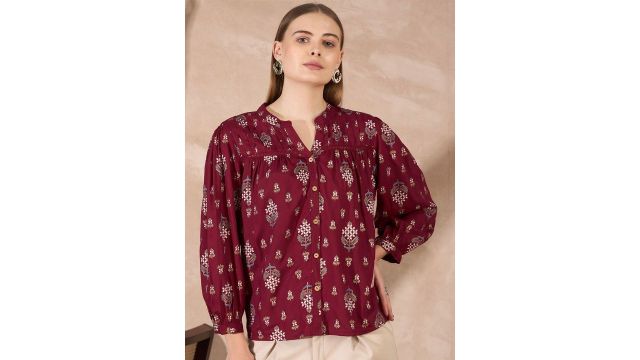 Routes by All About You Women Floral Printed Ethnic Top