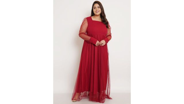 U&F Beyond Plus Size Net Maxi Dress