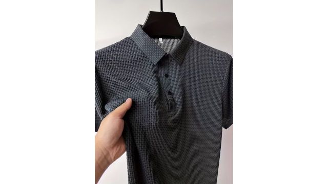 first breathable short-sleeve polo