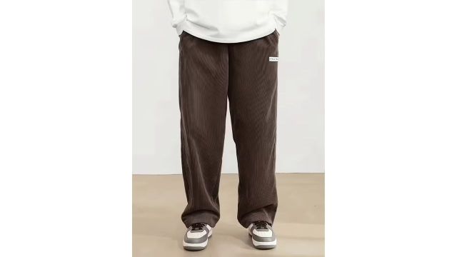 retro corduroy-style casual pants