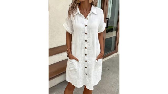 simple solid-color dress