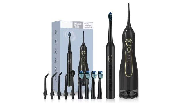 ultrasonic electric toothbrush and water flosser set