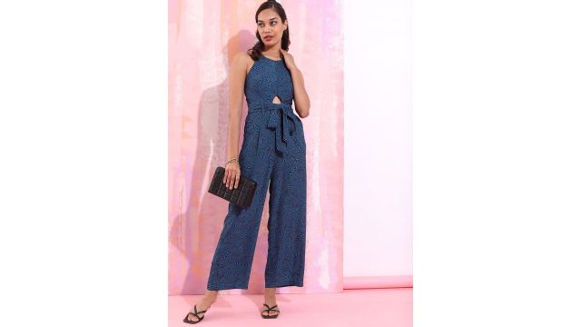 Tokyo Talkies Printed Basic Jumpsuit