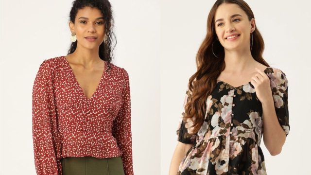 Top georgette peplum tops for women to consider