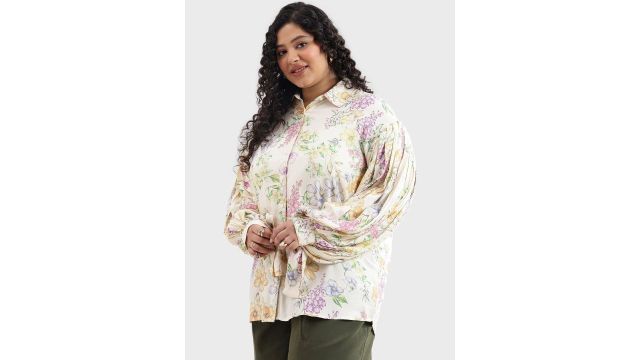 Virgio Floral Printed Casual Plus Size Shirt