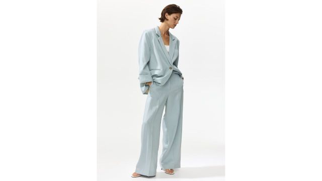 Wide Linen-Blend Trousers