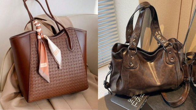 elegant tote shoulder bag, vintage large-capacity handbag 