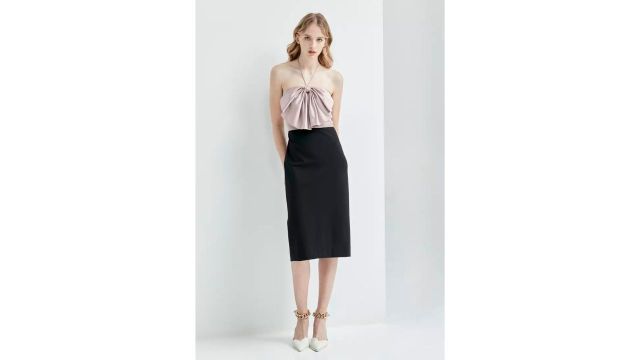 iROO Colour Block Halter Tube Dress