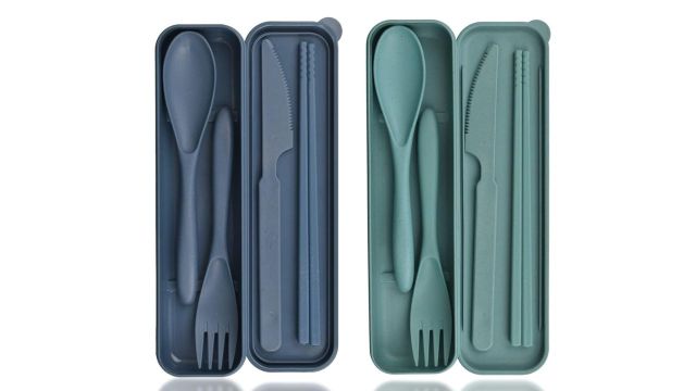 2-Piece Camping Cutlery Set With Case