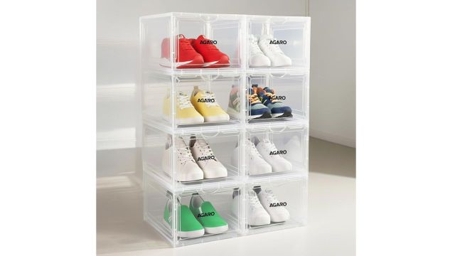AGARO Stackable Shoe Storage Box Organizer