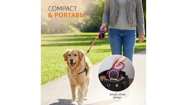 Amazon Basics Retractable Pink Leash