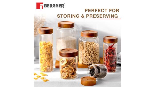 Bergner Acadia Borosilicate Glass Jars