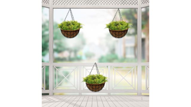 BonKaso 10-Inch Coir Hanging Basket with Metal Chain