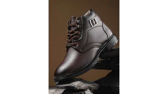 Brown mid-top regular boots