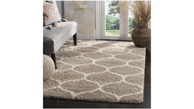 Fluffy Shaggy Rug (3x5 Feet, Dark Beige)