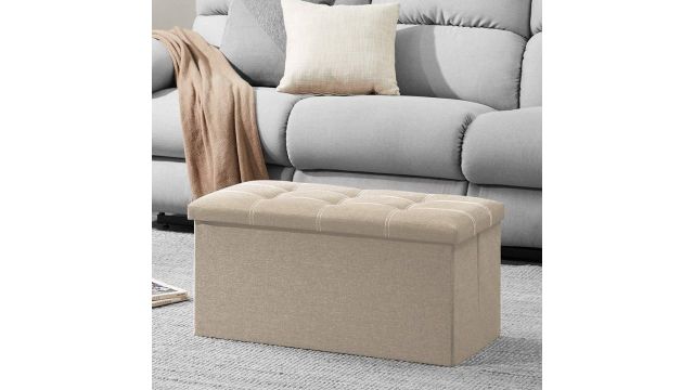Folding Storage Ottoman Long Shoes Sofa Bench