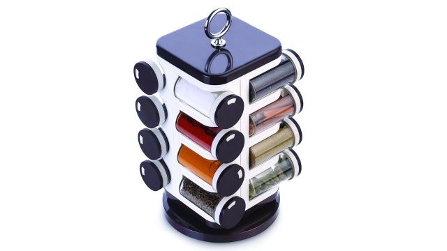 GANESH Multipurpose Revolving Plastic Spice Jars