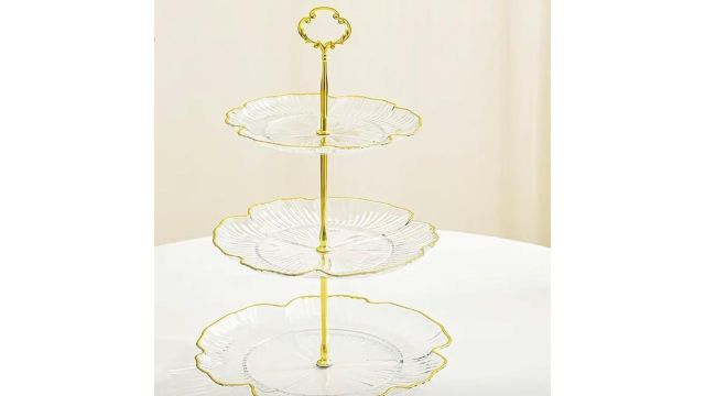 Jamboree 3 Layers Golden Plated Cupcake Stand