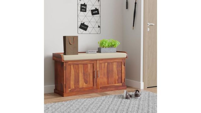 Jangid Handicraft Solid Sheesham Wood Seating Bench