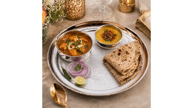 KC Stainless Steel Laser Design Dinner Plate Set
