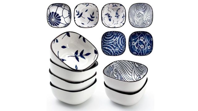 KPNG Japanese Style Ceramic Bowls Set of 6