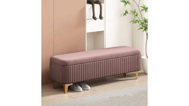 LEGACY OF COMFORT Qwen Velvet Upholstered Flip Top Storage Bench