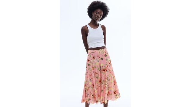 Pleated Viscose Skirt