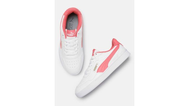Puma Women Courtismo Perforations Pink Strip Sneakers