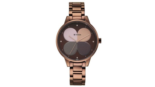 Purple Quartz Analog with the floral mosaic multicolour dial