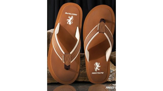 Red Tape Men Fabric Flexible Thong Flip-Flops