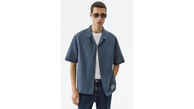 Relaxed Fit Linen-Blend Resort Shirt