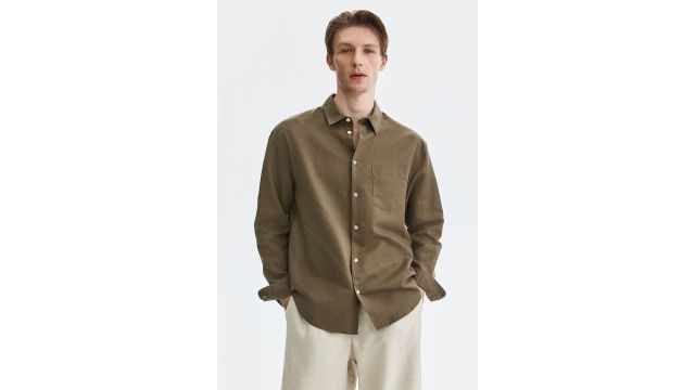 Relaxed Fit Linen-Blend Shirt