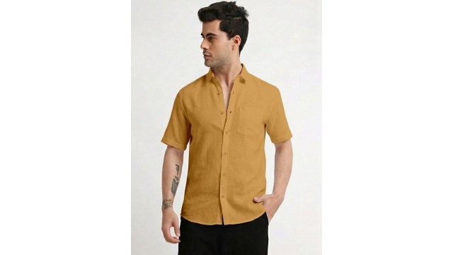 Roadster The Lifestyle Co Linen Spread Collar Shirts