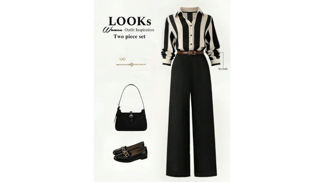 Franclia striped shirt and top set