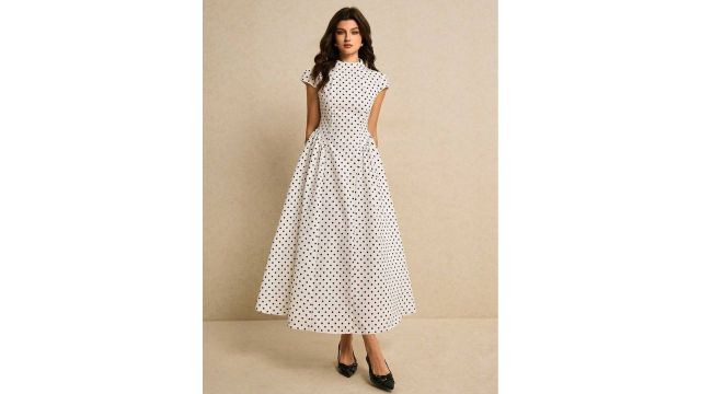 Poéselle long dress with dolman sleeves