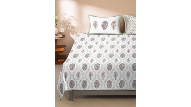 Rajasthan Decor cream-coloured cotton set