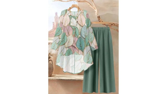 Rusticease leaf marble print set