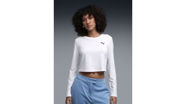 Wardrobe Essentials long-sleeved crop T-shirt