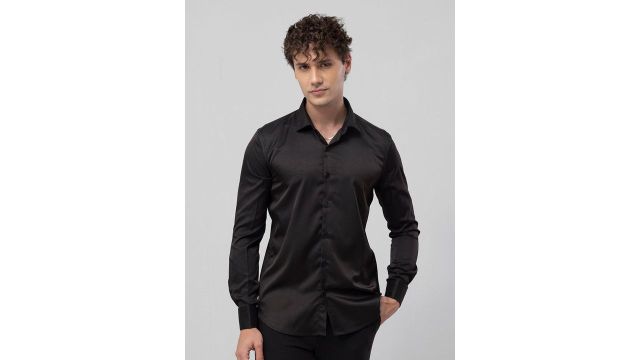 black classic slim fit casual shirt