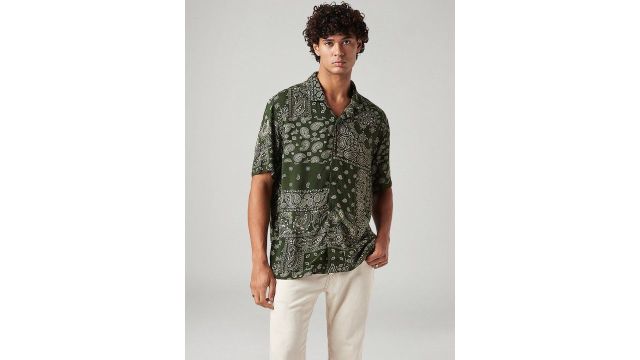 green printed casual shirt