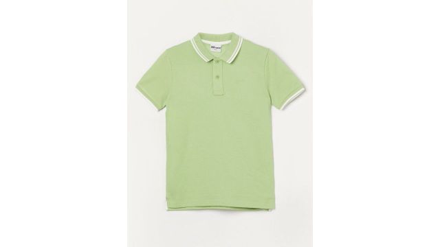 grey contrast trim polo t-shirt