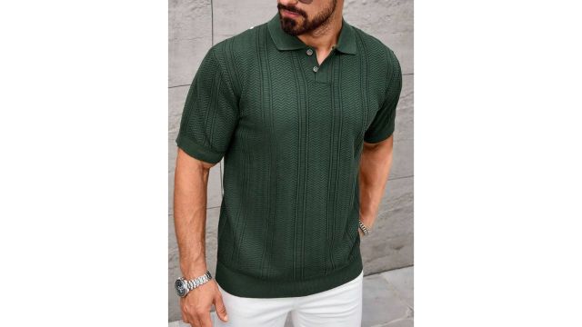 men’s casual knit polo shirt