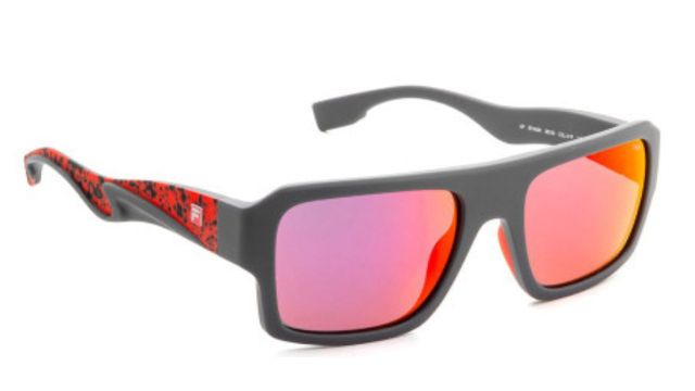 square sunglasses with the gunmetal-toned frame