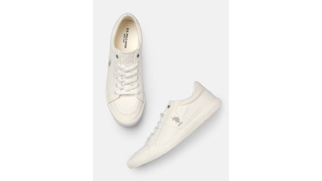 white canvas sneakers
