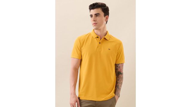yellow slim-fit polo