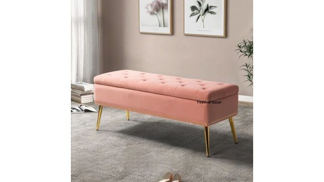 Upholstered Flip Top Storage Bench