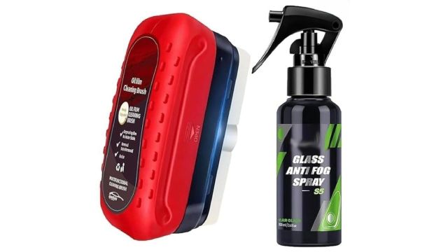 Winco Oil Film Cleaning Brush With Anti-Fog Spray